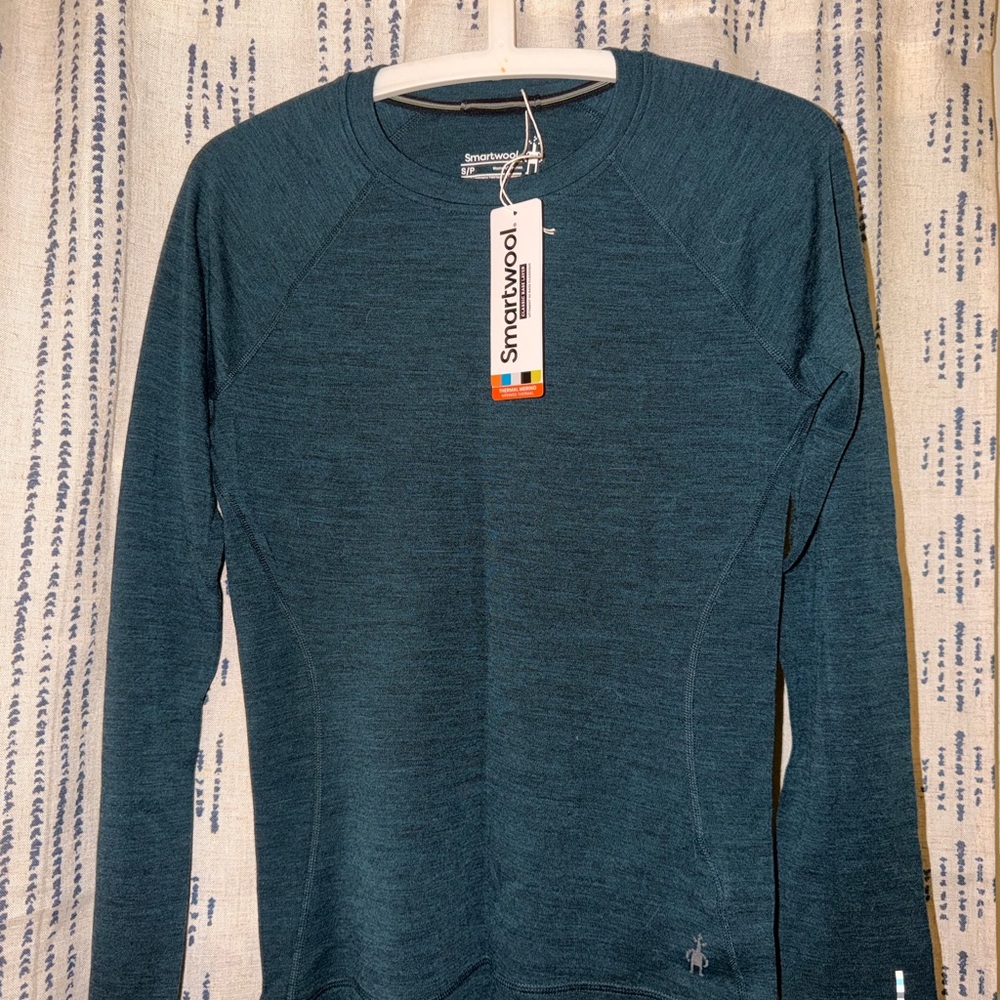 Smartwool Women's Teal Crewneck Merino Base Layer